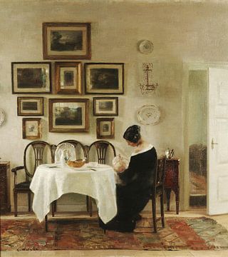 Mutter und Kind in einem Speisesaal, Carl Holsøe