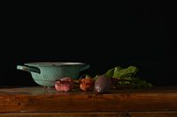 Retro keuken met knolgewassen