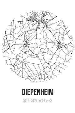 Diepenheim (Overijssel) | Landkaart | Zwart-wit van Rezona