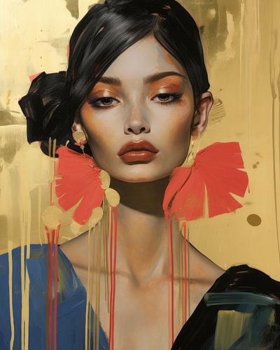 Kleurrijk portret in moderne popart stijl