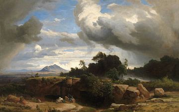 Naderend onweer in de Romeinse Campagna, Johann Wilhelm Schirmer