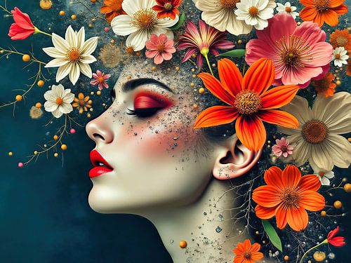 Portrait of a woman with flowers_5