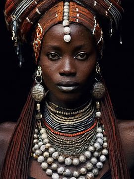 Afrikaanse vrouwen - Kleurrijk - Traditioneel - Luxury - Portret - Vrouwengezicht van www.annemiekebezemer.nl