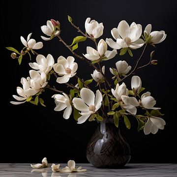 Magnolia in vase portrait by TheXclusive Art
