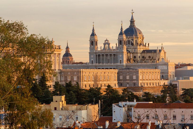 Vue du palais royal et de la cathédrale Almuneda à Madrid par Kim Willems