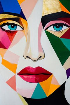 Beauté géométrique - Jeu de couleursRegarde de la diversité - sur Poster Art Shop