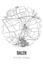 Dalen (Drenthe) | Landkaart | Zwart-wit van Stad & Wand