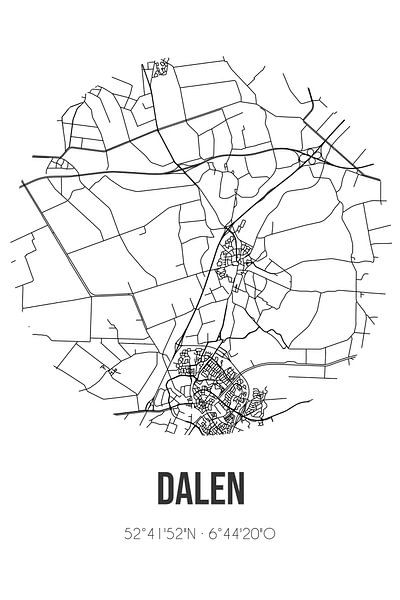 Dalen (Drenthe) | Map | Black and white by Prints of Place