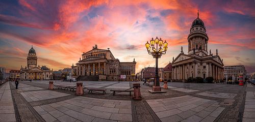 Berlijn Gendarmenmarkt - Panorama zonsondergang