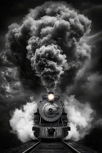 Une locomotive à vapeur dans les brumes du passé