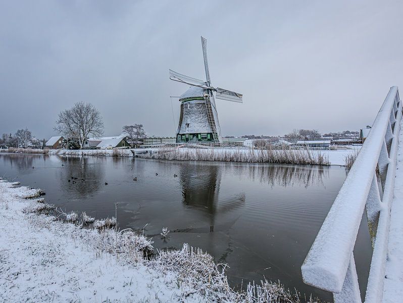Winter at the mill De Hensbroeker by peterheinspictures