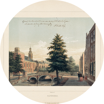 Gezicht op de Rapenburg in Leiden, 1854 van Atelier Liesjes