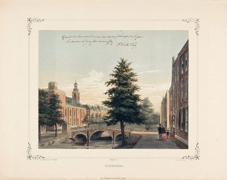 Ansicht der Rapenburg in Leiden, 1854 von Atelier Liesjes