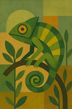 Chameleon geometric illustration. by Gallery Hoppenbrouwers