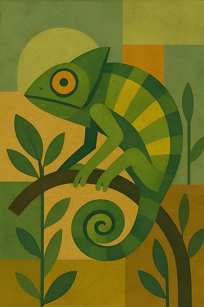 Chameleon geometric illustration. by Gallery Hoppenbrouwers