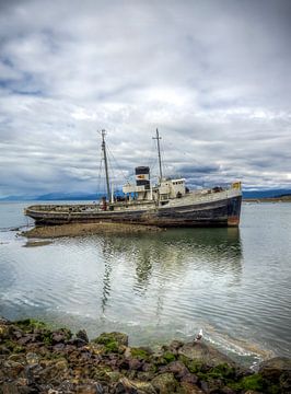 Das Schiffswrack des Heiligen Christophorus liegt an der Küste von Ushuaia