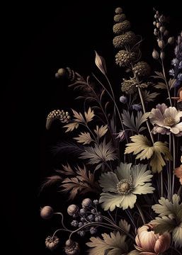DONKER BLOEMENBOEKET-7A-D1 van Pia Schneider