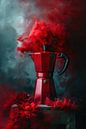 Coffee - Percolator - Fiery red with smoke by Marianne Ottemann - OTTI thumbnail