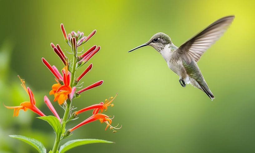 Hummingbird in flight, nature photography by Color Square