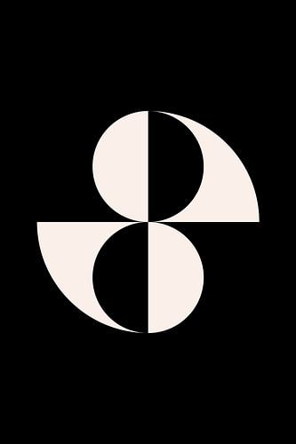 Moderne geometrische minimalistische kunst in zwart-wit nr. 11