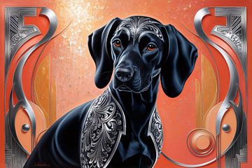 Zwart-witte hond met patronen van Art & Soul Creations
