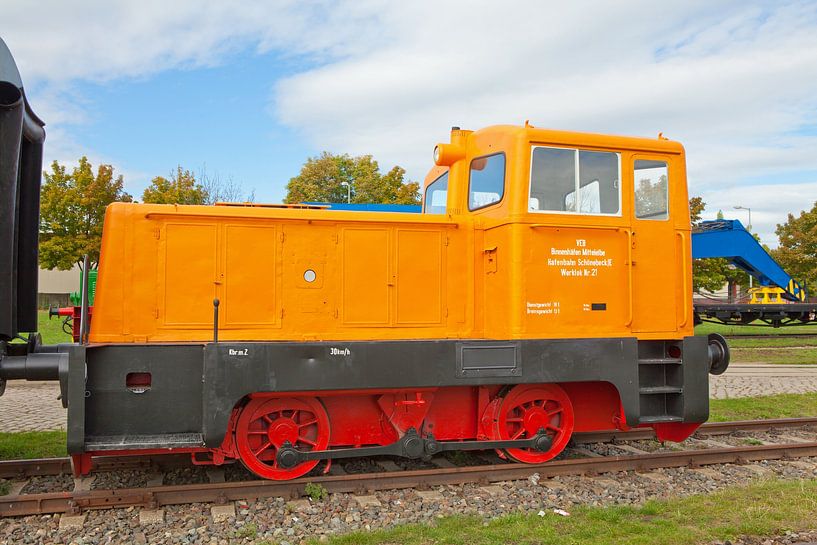 Old locomotive in Magdeburg's Port of Science by t.ART