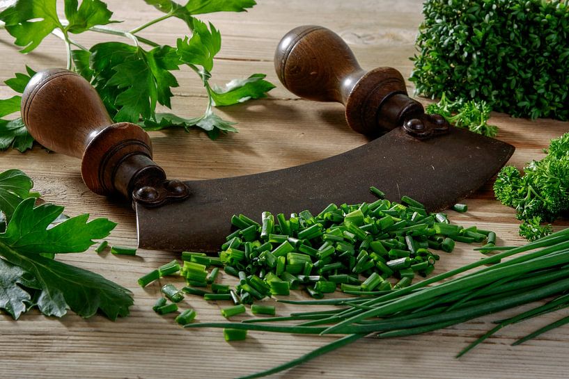 old cradle knife with leek by Jürgen Wiesler