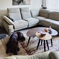 Klantfoto: Vrouwen Schilderij Goud Groen | Enigmatic Grace Revealed van Blikvanger Schilderijen, als ArtFrame