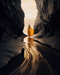 Frau im Sonnenuntergang