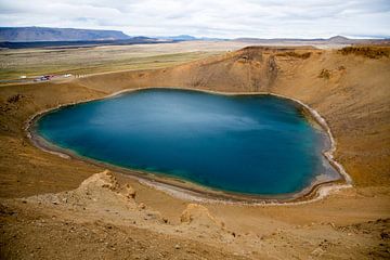 Le lac de cratère Krafla en Islande