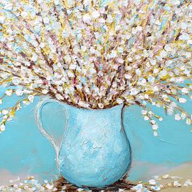 Vase bleu sur Studio des Fleurs