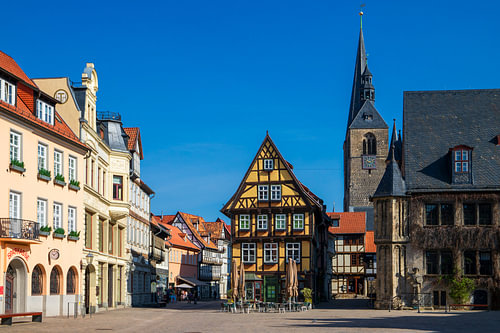 Quedlinburg, Duitsland – kleurrijke vakwerkstad in de Harz