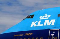 KLM Boeing 747 cockpit.
