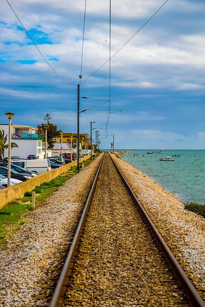 Eisenbahn an der Küste von Faro (Portugal) von Fred Leeflang