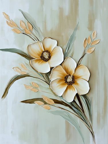 Fleurs beiges