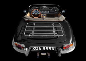 Jaguar E-Type Roadster Série I en noir et blanc