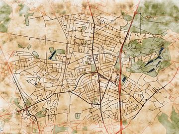 Kaart van Waterloo in de stijl 'Serene Summer' van Maporia