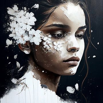 Girl with white flowers by Bianca ter Riet