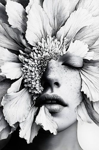 Portrait d'une moitié d'homme et de nature