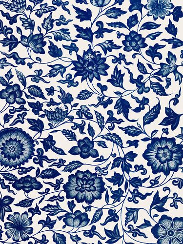 Blaues Pflanzenmuster