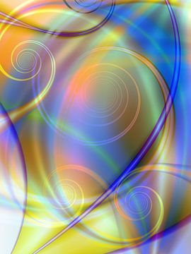Spiral Blue Yellow by Claudia Gründler
