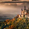 The stately Hohenzollern Castle in the golden autumn by Voss Fine Art Fotografie