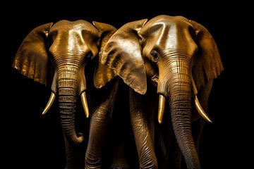 Elefantenmalerei | Schwarzes Gold | Elefantenmalerei von AiArtLand