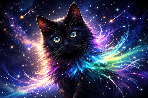 Astrale zwarte kat