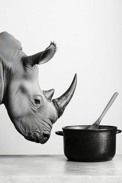 Rhino cooking pot by Poster Art Shop
