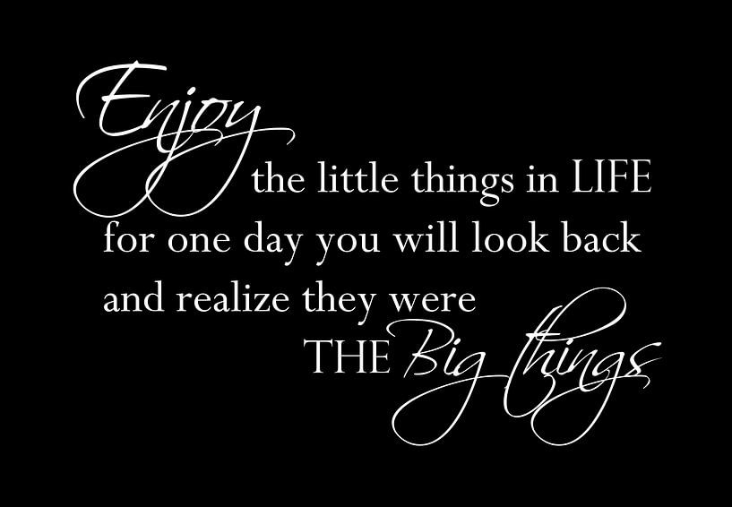 Tekst Enjoy the little things - Zwart van Sandra Hazes