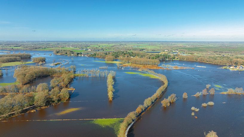 Hoogwater in de Vecht bij stuw Vilsteren van Sjoerd van der Wal Fotografie
