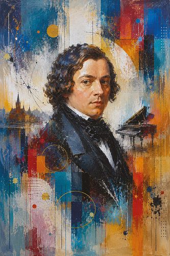 Robert Schumann componist schilderij.