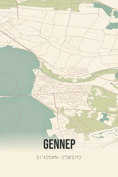 Vintage landkaart van Gennep (Limburg) van MijnStadsPoster