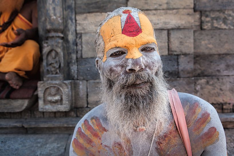 Porträt eines Naga-Sadhus aus Kathmandu, Nepal. Wout Kok One2expose von Wout Kok